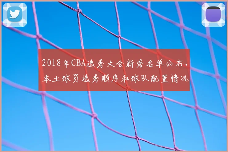 2018年CBA选秀大会新秀名单公布，本土球员选秀顺序和球队配置情况