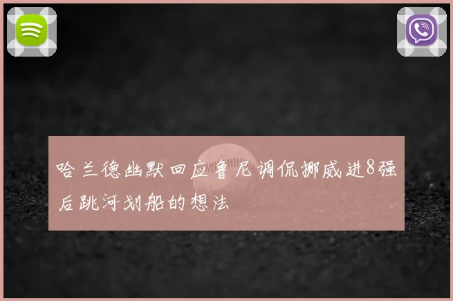 哈兰德幽默回应鲁尼调侃挪威进8强后跳河划船的想法